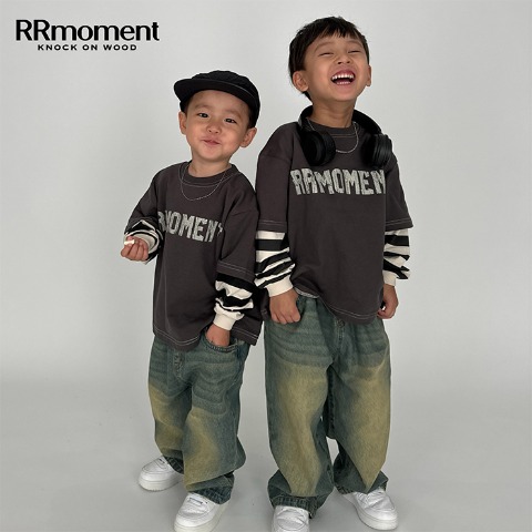 ベビー　レイヤード風長袖Ｔシャツ(80～100cm・RRmoment/RINA)