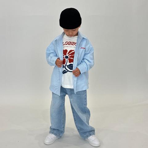 ベビー　ストライプシャツ(80～100cm・RRmoment/RINA)