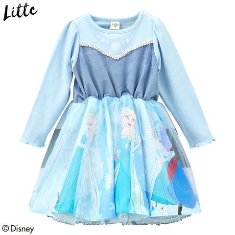 ベビー　ワンピース（90・100㎝・LITTC FLAP! ） サックス 206