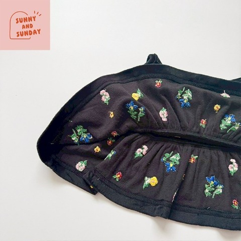ベビー　ベロア刺しゅうビスチェ（80～100cm・suuny and sunday）