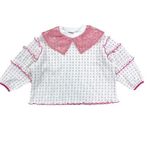 ベビー　襟付き花柄トップス（90・100cm・JUO/airi）