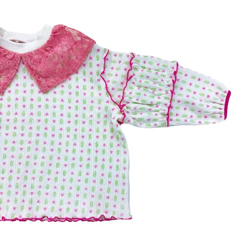 ベビー　襟付き花柄トップス（90・100cm・JUO/airi）
