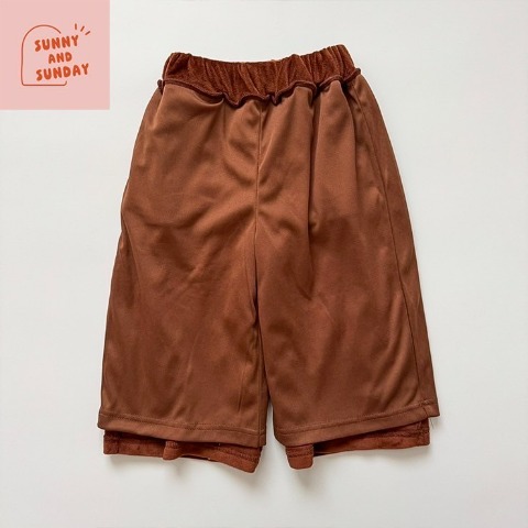 ベビー　ベロア刺しゅうワイドパンツ（80～100cm・suuny and sunday）