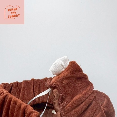 ベビー　ベロア刺しゅうワイドパンツ（80～100cm・suuny and sunday）
