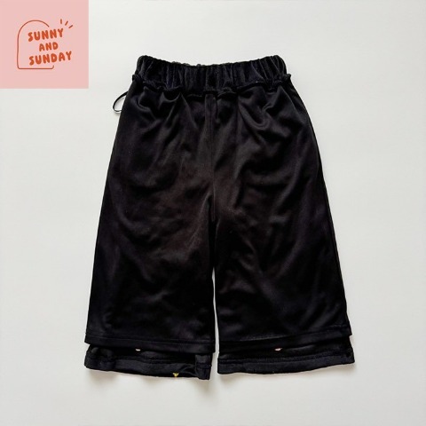 ベビー　ベロア刺しゅうワイドパンツ（80～100cm・suuny and sunday）