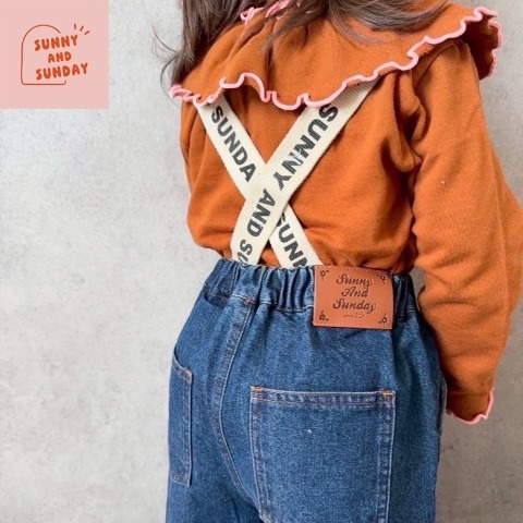 ベビー　サス付きデニムパンツ（80～100cm・suuny and sunday)