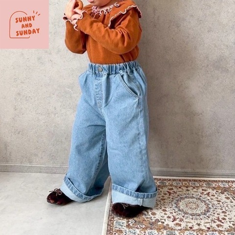 ベビー　サス付きデニムパンツ（80～100cm・suuny and sunday)