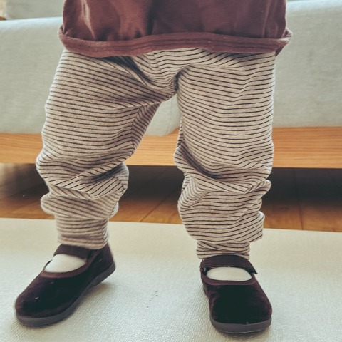 ベビー　ボーダーバルーンパンツ（80～100cm・JUO/uru）