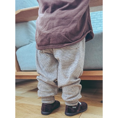 ベビー　ボーダーバルーンパンツ（80～100cm・JUO/uru）