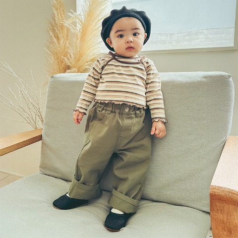 ベビー　スカーフ付きツイルパンツ（80～100cm・JUO/uru）