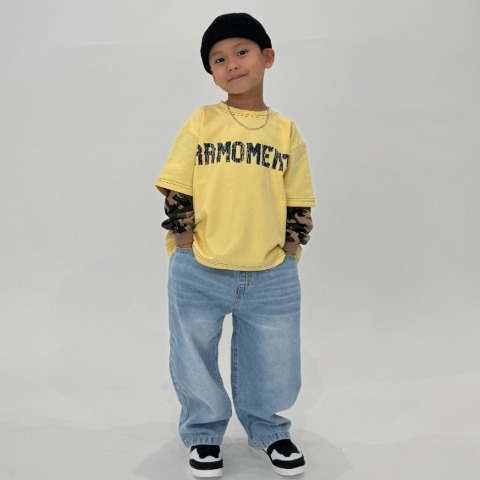 キッズ　ヴィンテージ風デニムパンツ（140～160cm・RRmoment/RINA）