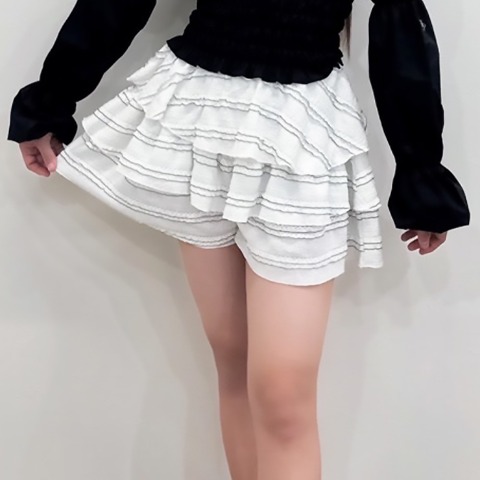 キッズ　フリルショートパンツ（140～160cm・mir..×hina)