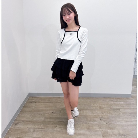 キッズ　フリルショートパンツ（140～160cm・mir..×hina)