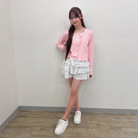 キッズ　フリルショートパンツ（140～160cm・mir..×hina)