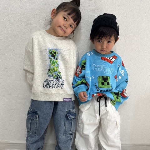 キッズ　トレーナー（110cm～130cm・マインクラフト/チマジロ）