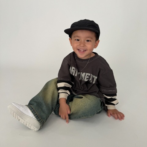 キッズ　レイヤード風ロンＴ(110～130cm・RRmoment/RINA)