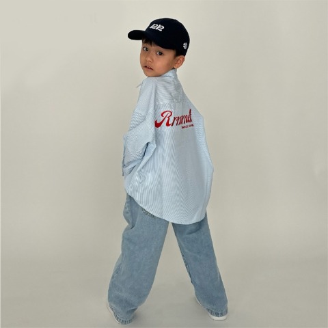 キッズ　ストライプシャツ（110～130㎝・RRmoment/RINA）