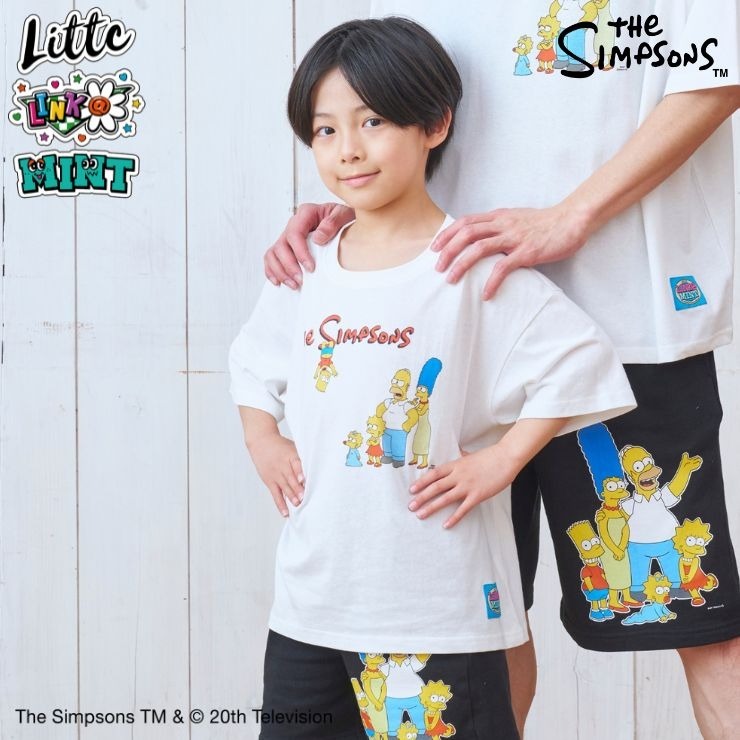 キッズ Tシャツ (110～130cm・LITTC・LINK＠・MINT/シンプソンズ