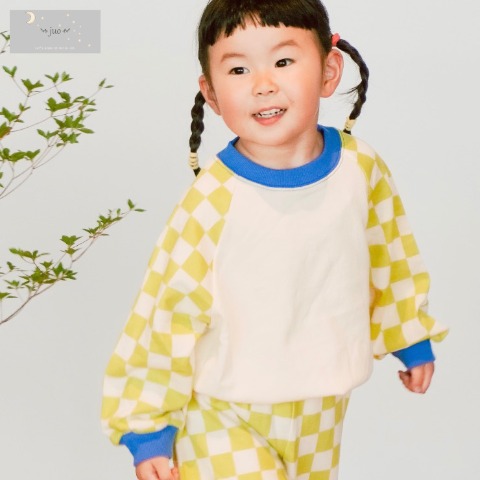 キッズ　airiチェッカーラグラントップス　（110～120cm　JUO）