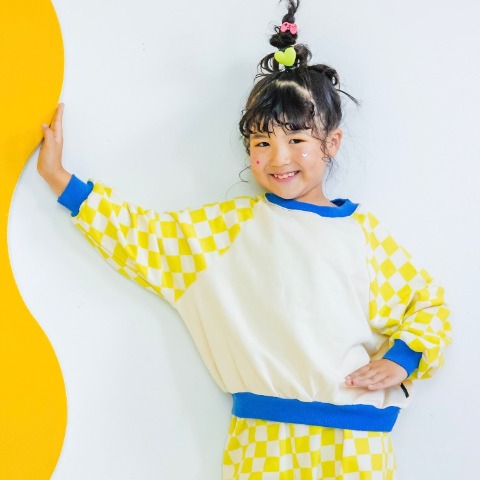 キッズ　airiチェッカーラグラントップス　（110～120cm　JUO）