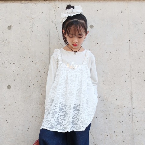 キッズ　キャミソール+長袖Tシャツ　2点セット(120･130㎝･RELA.)