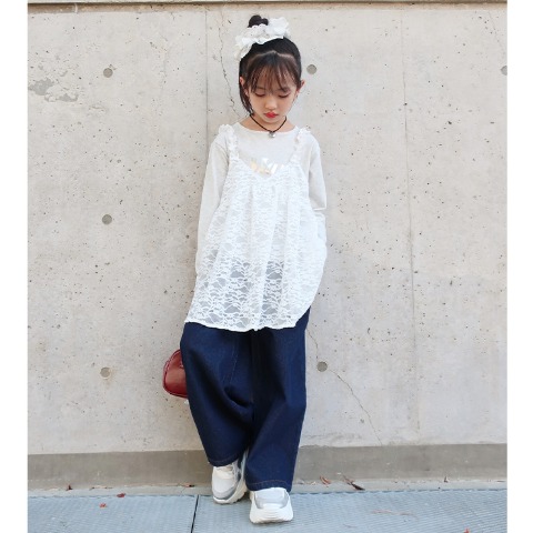 キッズ　キャミソール+長袖Tシャツ　2点セット(120･130㎝･RELA.)