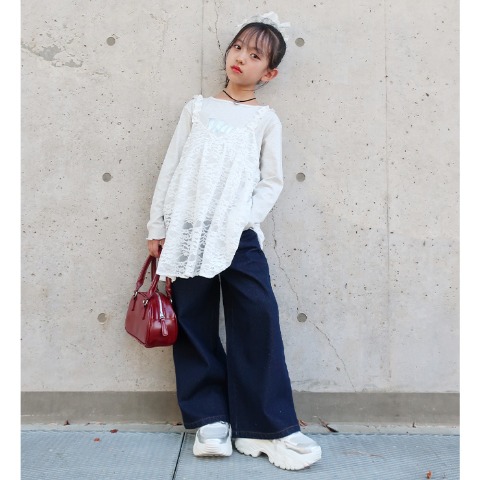 キッズ　キャミソール+長袖Tシャツ　2点セット(120･130㎝･RELA.)