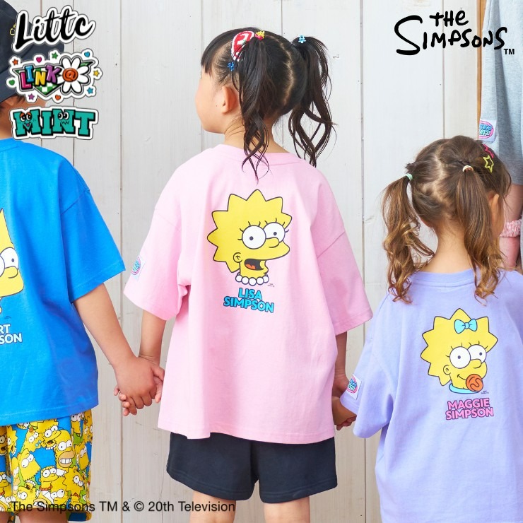 キッズ Tシャツ (110～130cm・LITTC・LINK＠・MINT/シンプソンズ