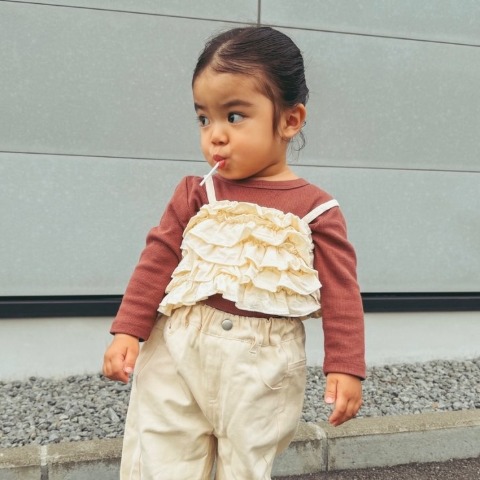 キッズ　キャミ付Tシャツ（110cm~130cm・uru）