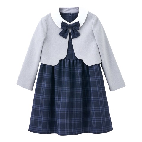 キッズ　ボレロ＋ジャンパースカート+リボン　3点セット（110～130cm・キッズフォーマル）