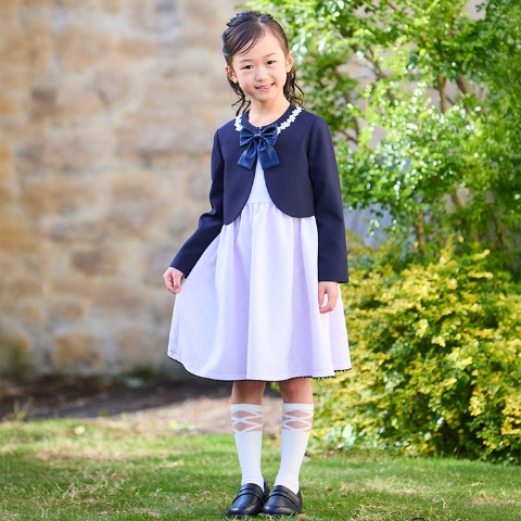 キッズ　ボレロ＋ジャンパースカート+リボン　3点セット（110～130cm・キッズフォーマル）