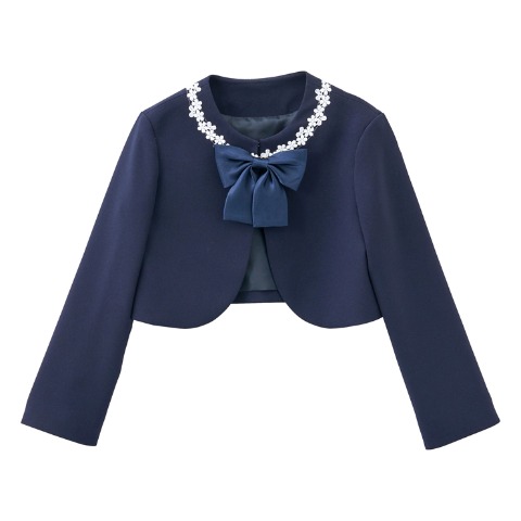 キッズ　ボレロ＋ジャンパースカート+リボン　3点セット（110～130cm・キッズフォーマル）