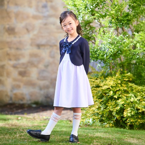 キッズ　ボレロ＋ジャンパースカート+リボン　3点セット（110～130cm・キッズフォーマル）