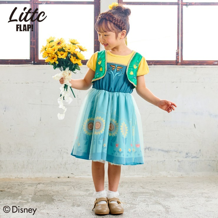 アナと雪の女王　LITTC　110　ワンピース　セット　アナ　エルサ　ディズニー littc エルサ ワンピース ディズニー しまむら アナ雪 110