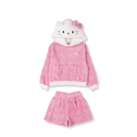 キッズ　プルパーカ+ショートパンツ（130cm・ハローキティ)
