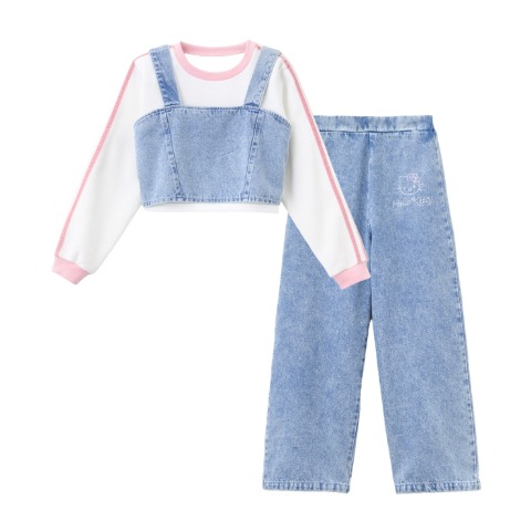 キッズ　ビスチェ+プルオーバー+パンツ　(120・130cm・ハローキティ)