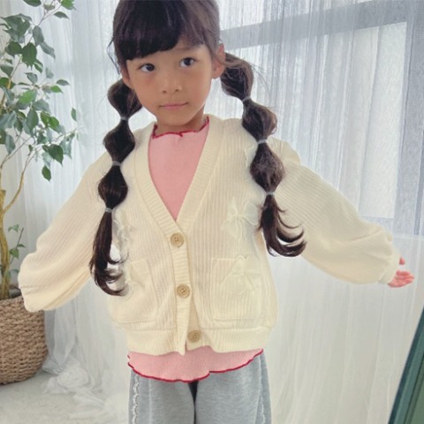キッズ　カーディガン（110・120cm・ayano＊CutieBeauty） ホワイト 211