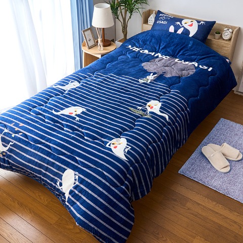 掛けふとん（シングルサイズ・めがねうさぎ）