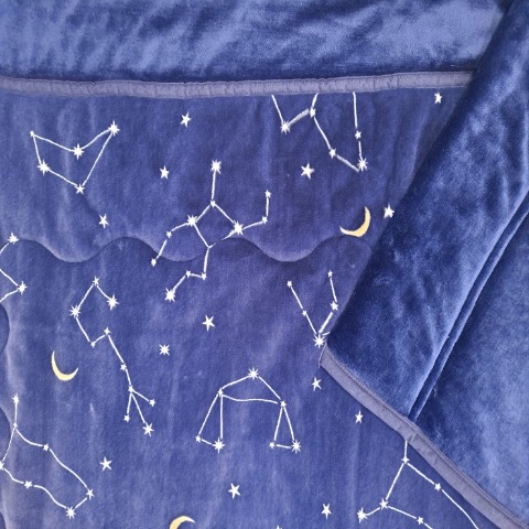 わた入り毛布（シングルロングサイズ・FIBER HEAT）星座柄