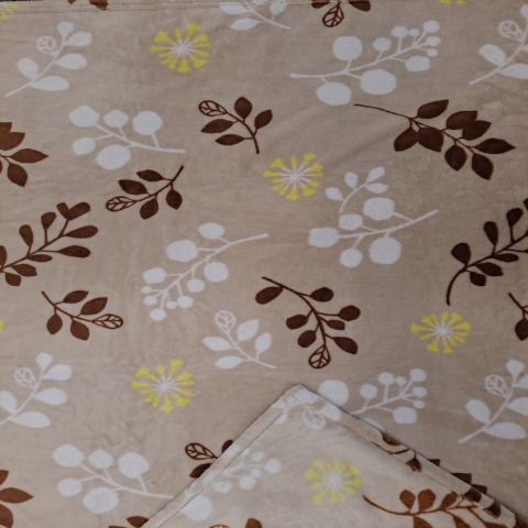 ブランケット（シングルサイズ・FIBER HEAT）リーフ柄