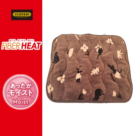 枕バッド（35×50cm・FIBER HEAT）ネコ柄