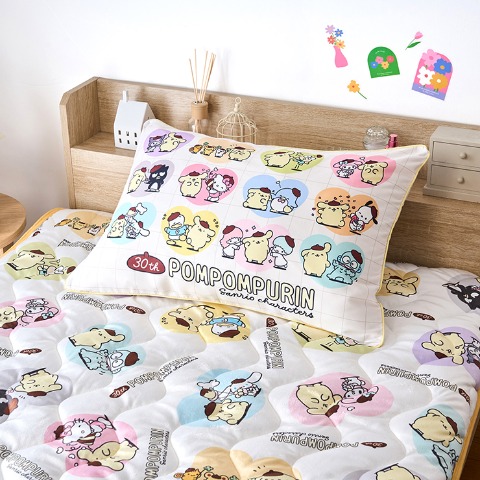 枕カバー（43×63cm・ポムポムプリン）