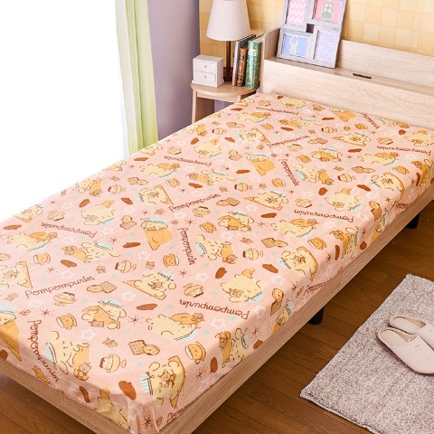 ボックスシーツ（シングルロングサイズ・ポムポムプリン）