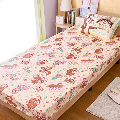 ボックスシーツ（シングルサイズ・チップ＆デール）