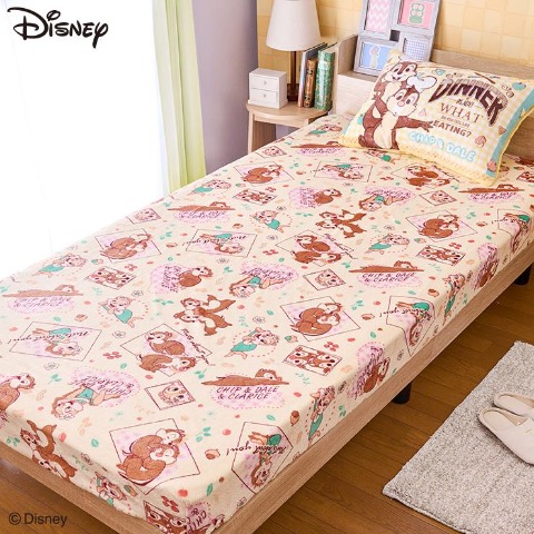 ボックスシーツ（シングルサイズ・チップ＆デール）