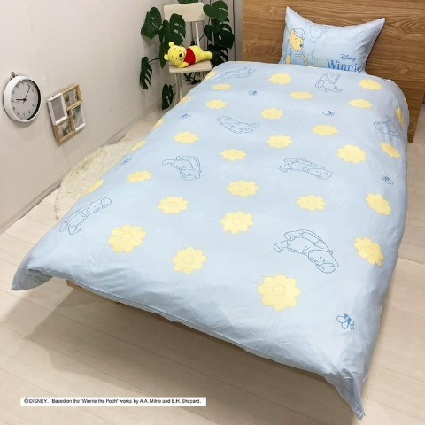 寝具カバー2点セット（シングルロングサイズ・くまのプーさん）