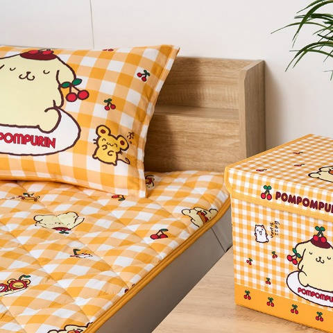 掛けふとんカバー（シングルロングサイズ・ポムポムプリン）