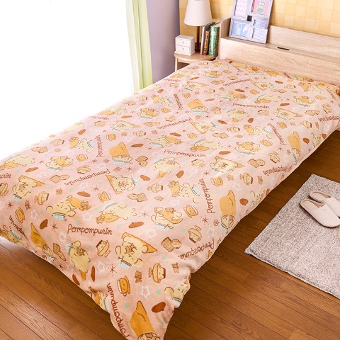 掛けふとんカバー（シングルロングサイズ・ポムポムプリン）