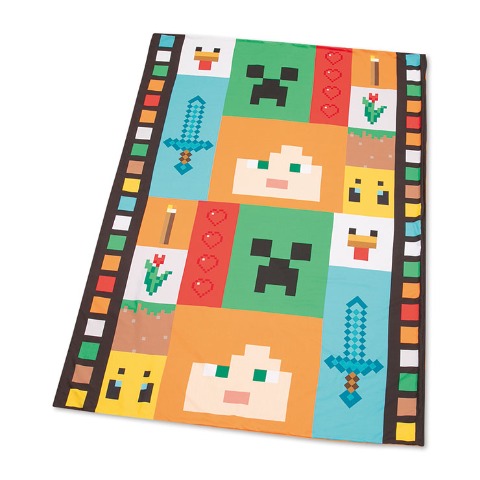 掛けふとんカバー（シングルロングサイズ・マインクラフト）