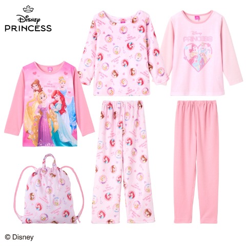 ガールズ　Disney パジャマハッピーバッグ3点セット（110・120cm　ディズニープリンセス）